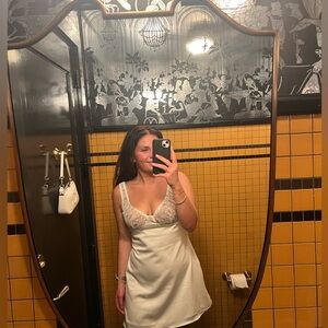 House of CB Satin and Lace Slip Dress